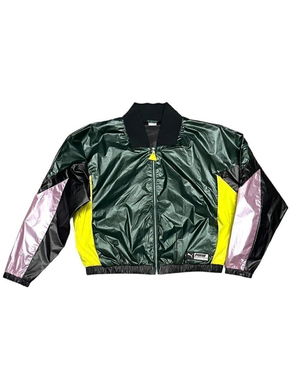 Puma Lightweight Nylon Cropped Designer Bomber Jacket - Womens Medium
